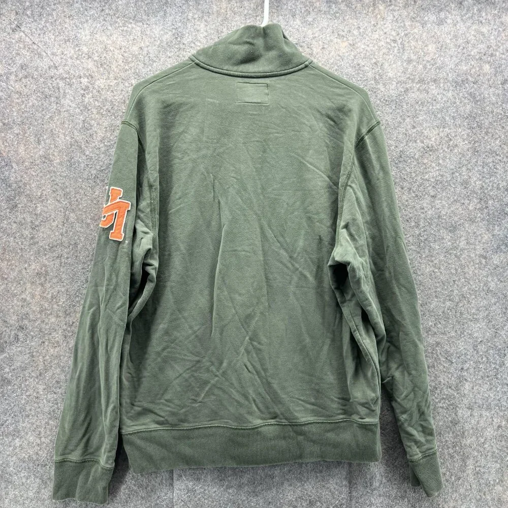 Miami Hurricanes Sweater Men Large Pullover Green 1/4 Zip Sweatshirt VTG 47’ - Picture 11 of 14